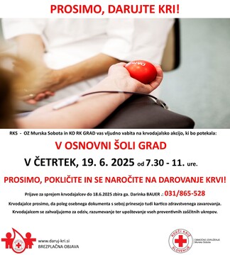 KRVODAJALSKA AKCIJA GRAD